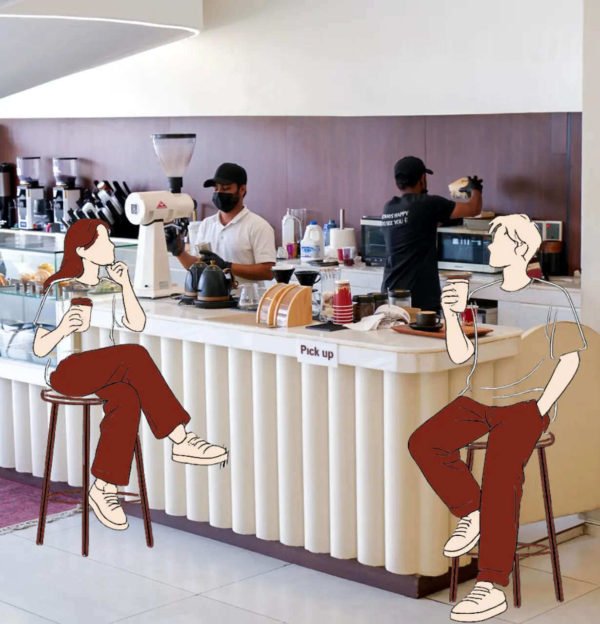 VIA coffee bar and baristas
